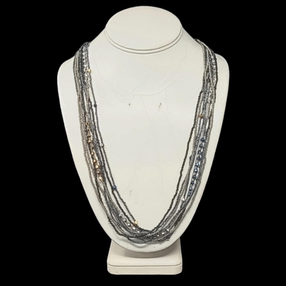 36" 8 BEADED STRANDS AND 1 CHAIN NECKLACE